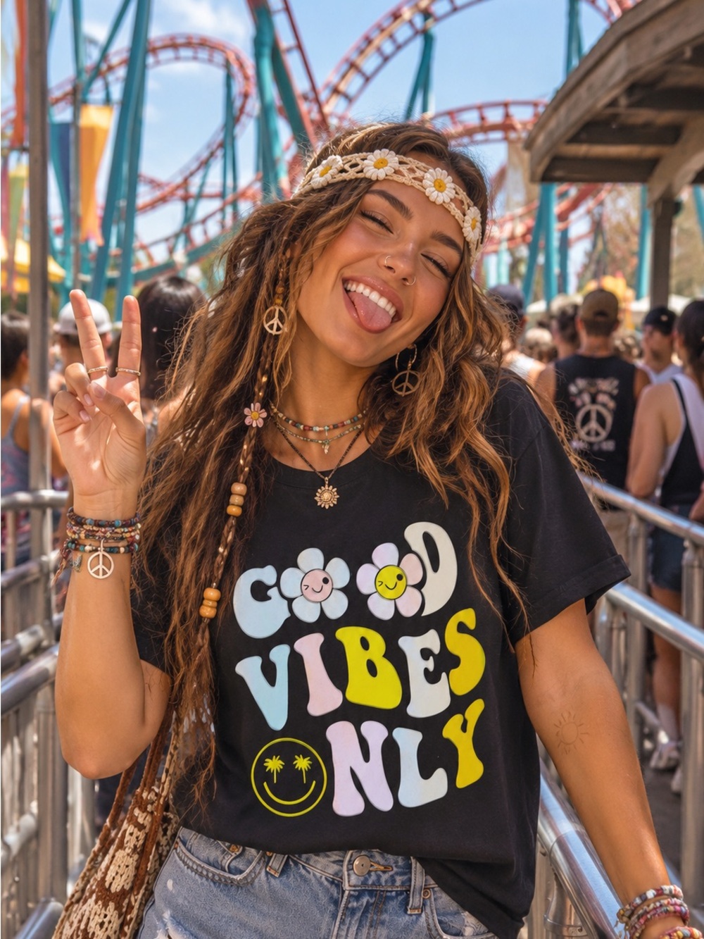 Good Vibes Only Graphic Tee - Black